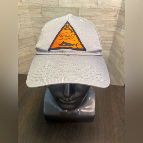 Hook & Tackle Hat Adjustable Mesh Back SnapBack  Blue/gray Cap Hat - Picture 2 of 12
